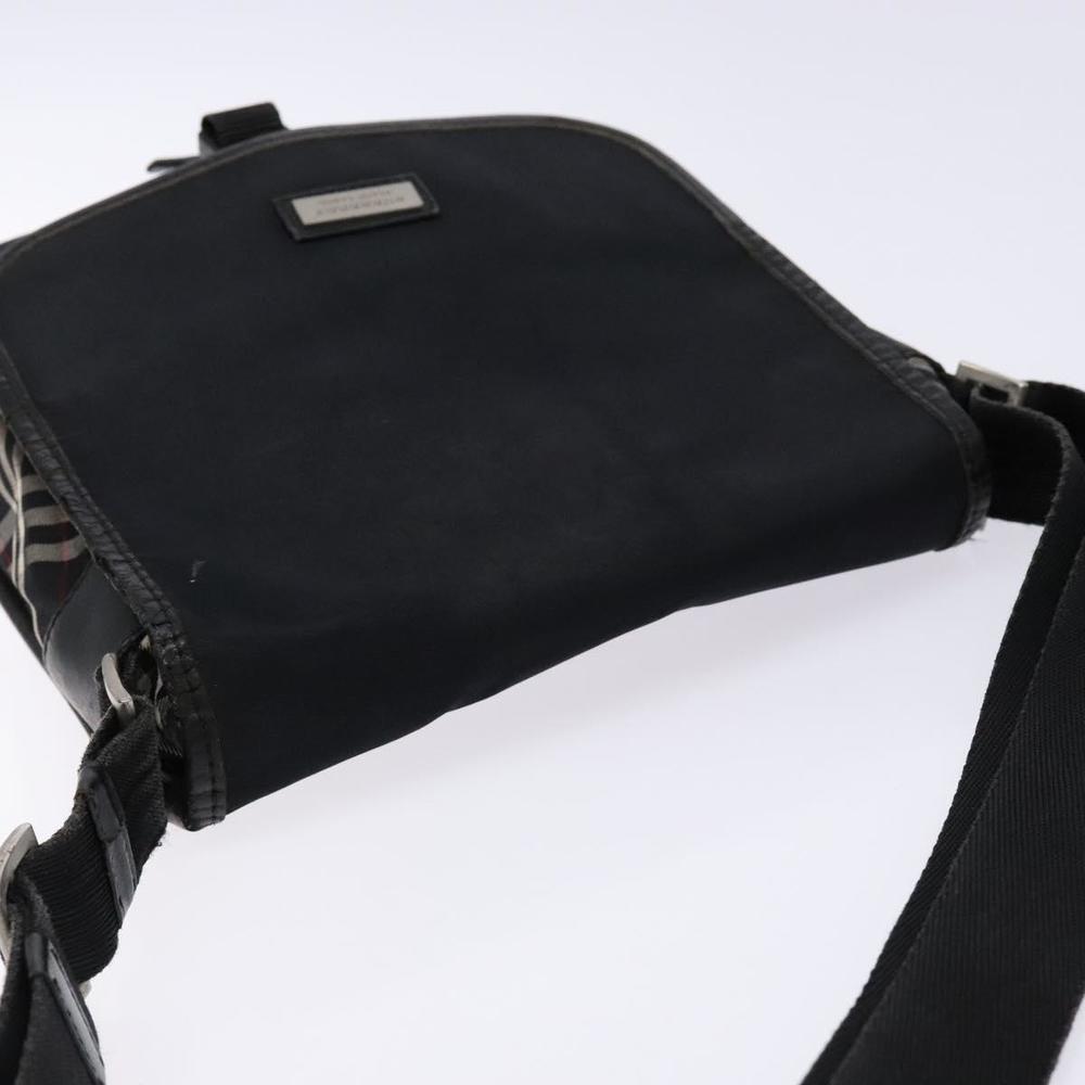 BURBERRY Black Label Shoulder Bag Nylon Black Silver Auth bs28327 - Picture 6 of 16